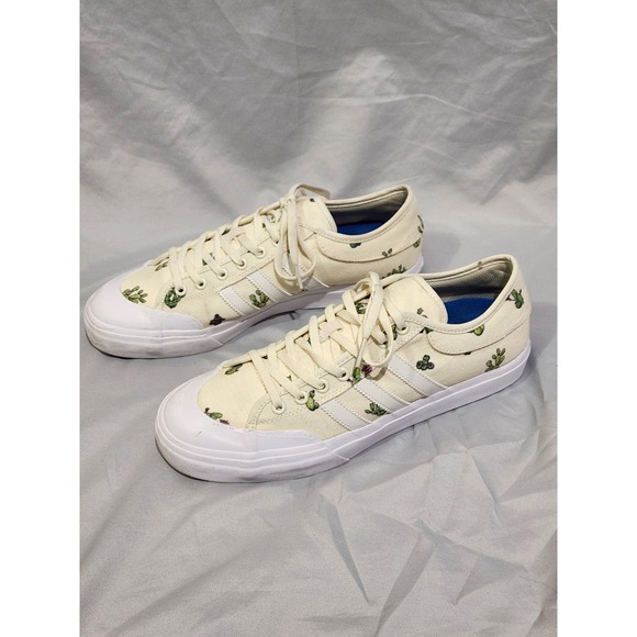 Adidas‎ Matchcourt Cactus Embroidered Skate Shoes Cream White Mens 10.5 - Picture 3 of 9